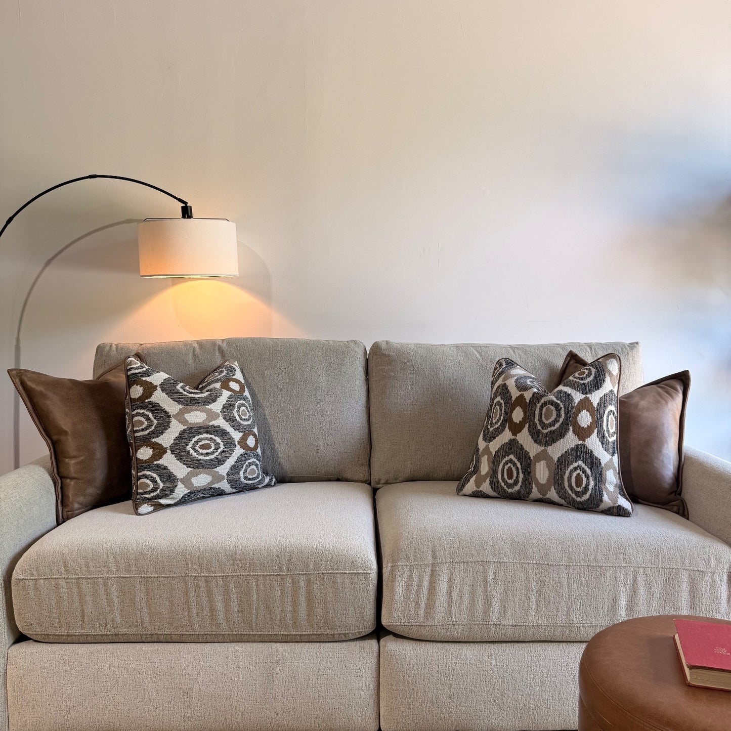 Oak Loveseat in Beige Performance Fabric