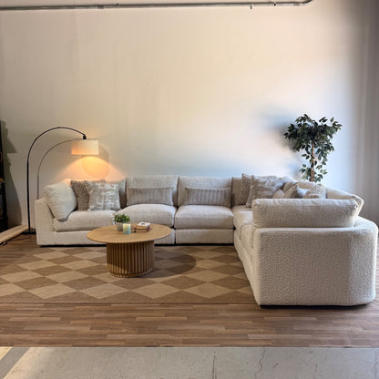 Georgia Grand Corner Sectional in Cream Boucle