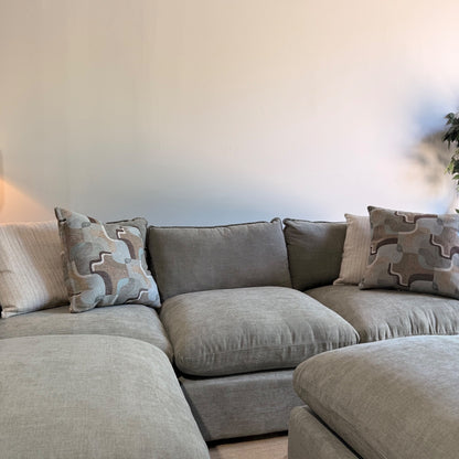Mesa L-Shape Sectional + Ottoman in Sage Green Chenille
