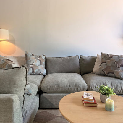 Mesa L-Shape Enclosed Sectional in Sage Green Chenille