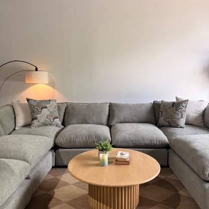 Mesa Grand Corner Sectional + Ottoman in Sage Green Chenille