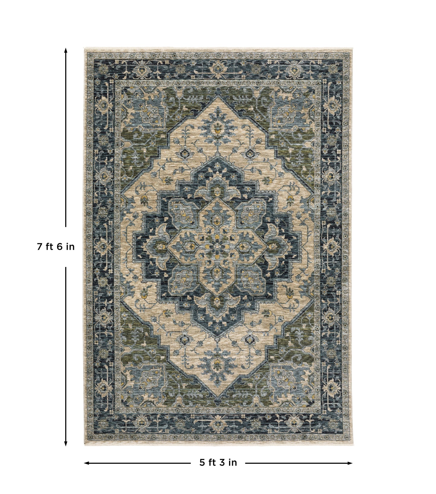 Aberdeen Area Rug — 051G1 (Blue/Beige)